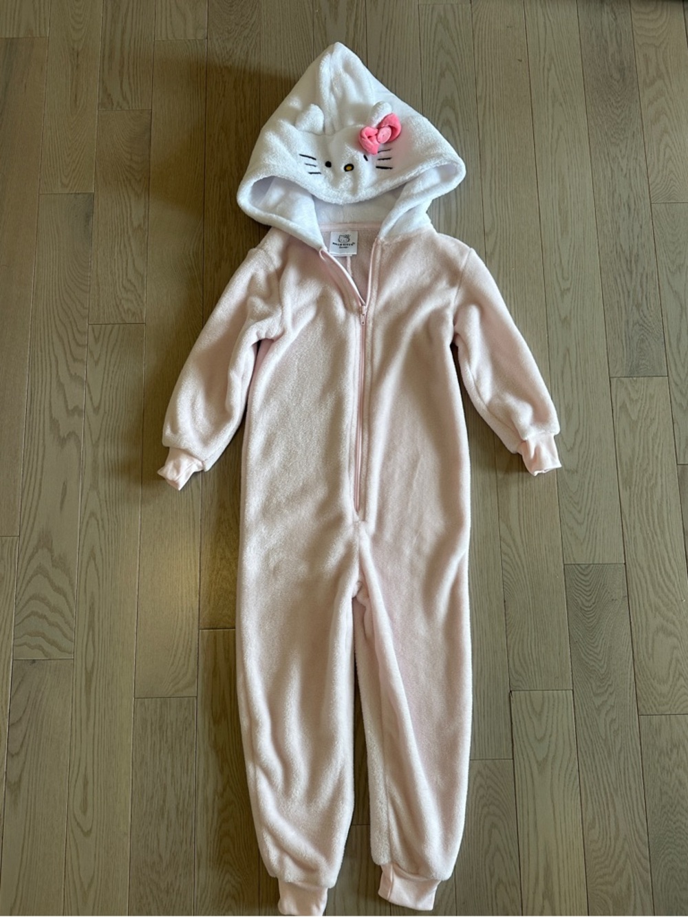 🆕🌷Girls Size 5T Hello Kitty Inspired Pink Fleece Kids One-Piece Hoodie